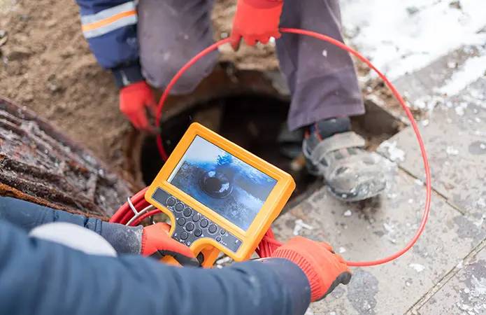 sewer camera inspection being performed